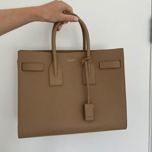 Saint Laurent Sac de Jour Camel Leather Tote